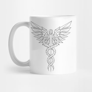 Polygonal Caduceus Symbols Mug